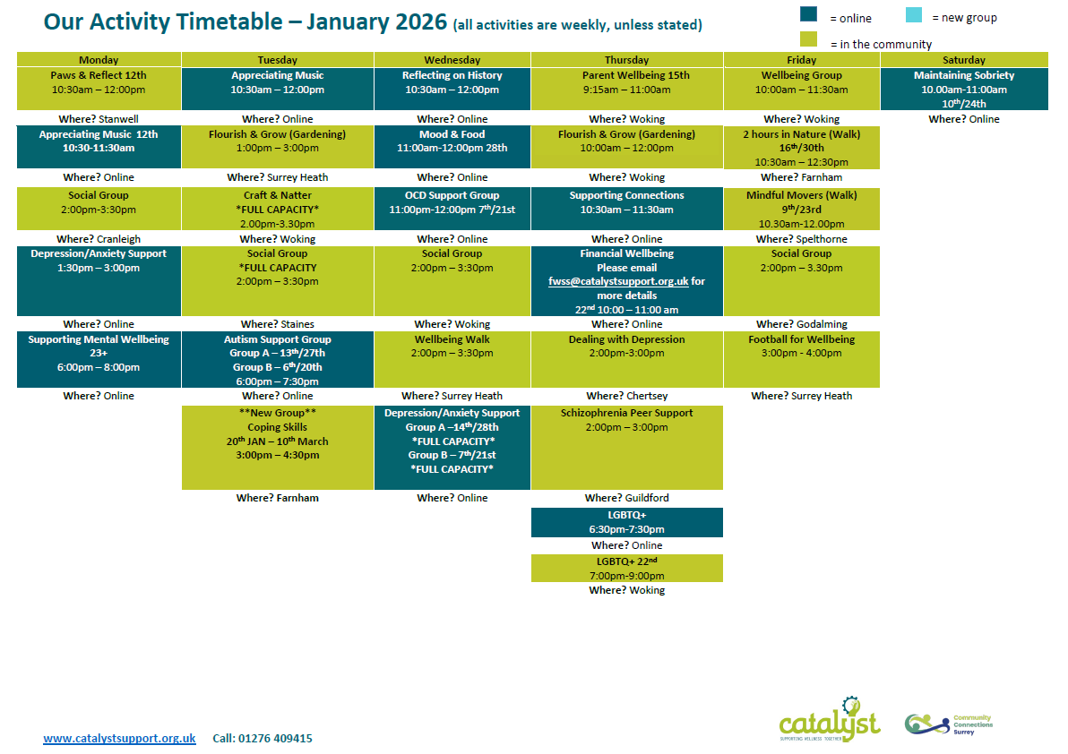 Activity Timetable January 2026